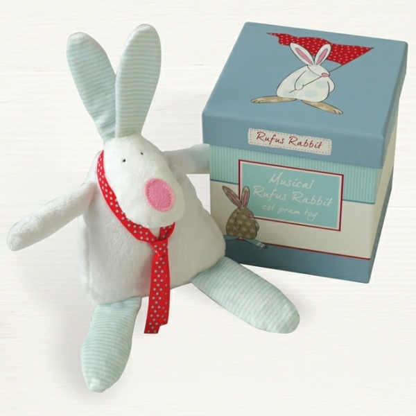 Rufus Rabbit Musical Pram/Cot Toy | Rufus Rabbit Baby Gifts | Bex n Boo